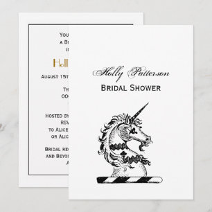 Invitación Cabeza de Unicornio Heráldico Escudo de Armas Embl