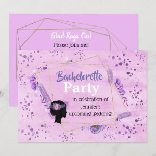 Invitación Cabeza del partido Bachelorette Silhouette Lilac T