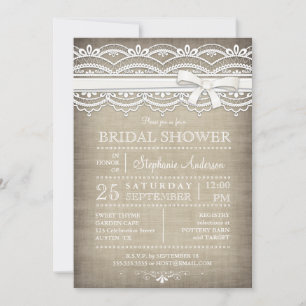 Invitación Cabeza vintage y ducha de novia rústica
