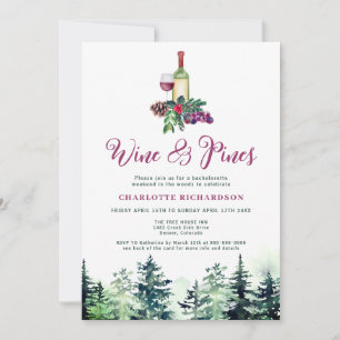 Invitación Cabina De Fin De Semana De Vino Y Pino Bachelorett