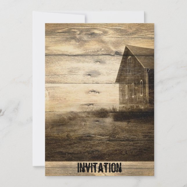 Invitación cabina primitiva del país del cortijo del país (Anverso)