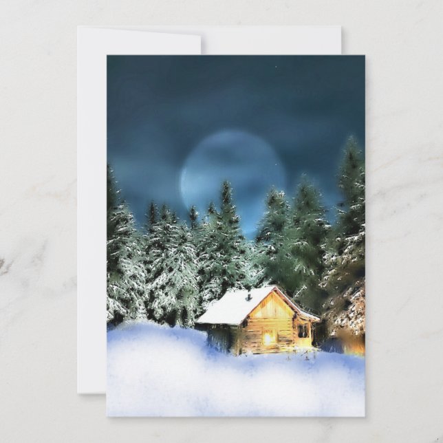 Invitación Cabina Rustic Log Full Moon (Anverso)