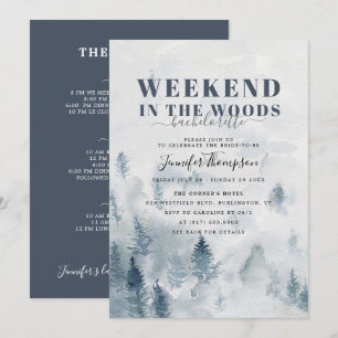 Invitación Cabina Rustic Woods Bachelorette Weekend Itinerari