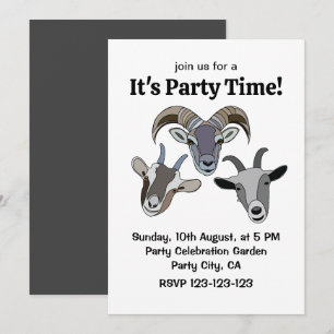 Invitación Cabra Animal Divertida Cabra