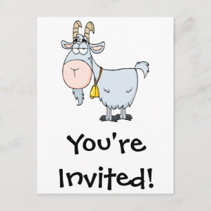 Invitación cabra boba de dibujos animados
