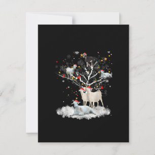 Invitación Cabra de Navidad en árbol divertido regalo para am