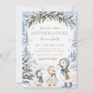 Invitación Cabra de Nieve de Madre Gansa Invierno Fiesta de B