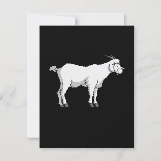 Invitación Cabra que lleva máscara facial médica (Anverso)