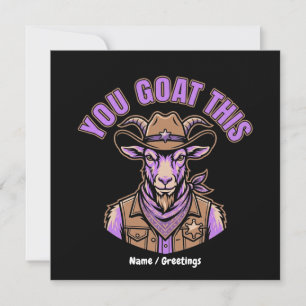 Invitación Cabra Vaquera Divertida Diseño Occidental Motivaci