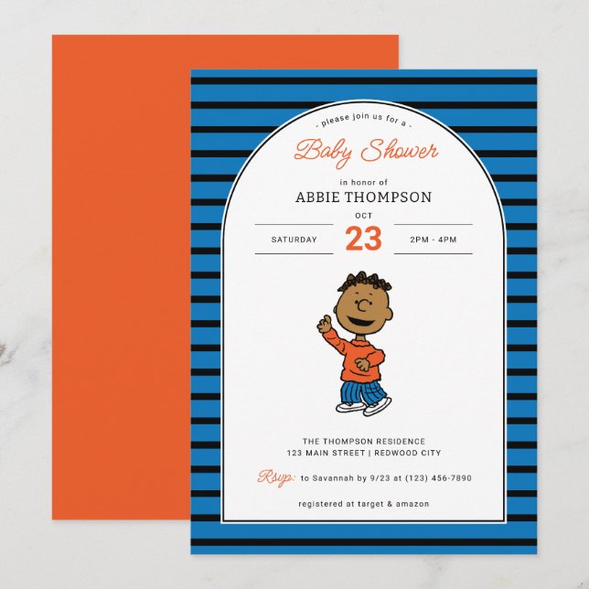 Invitación Cacahuetes | Franklin Baby Shower (Anverso / Reverso)