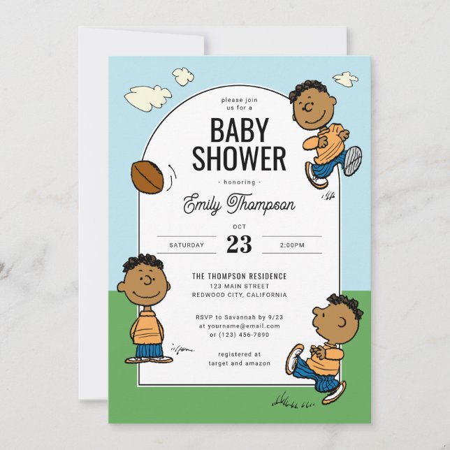 Invitación Cacahuetes | Franklin Boys Baby Shower (Anverso)