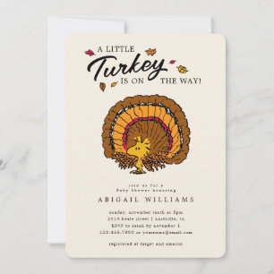 Invitación Cacahuetes   Woodstock Turkey Baby Shower