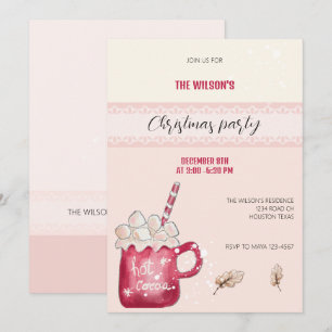 Invitación Cacao caliente Ilustracion de taza acuática arte
