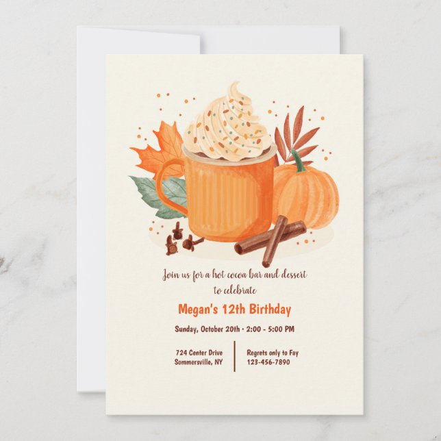 Invitación Cacao de Otoño (Anverso)