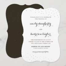 Cacao elegante y blanco con Boda de puntos delgado