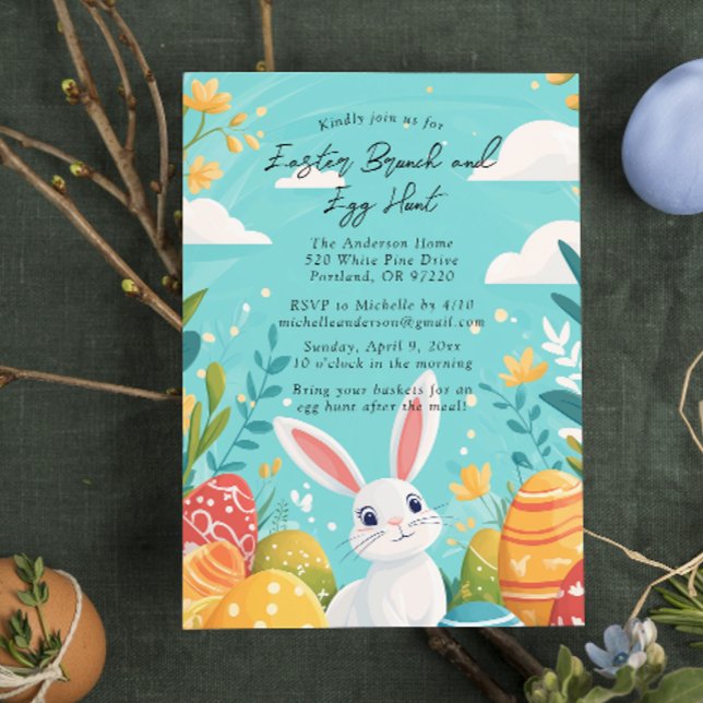 Invitación Cacería de brunch y huevo azul de Pascua (Subido por el creador)