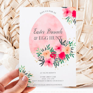 Invitación Cacería de huevos de brunch de brunch de oro de co