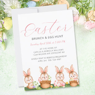 Invitación Cacería de huevos de Brunch de pascua