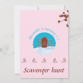 Invitación Cacería de scavenger diversión cavando ardilla en