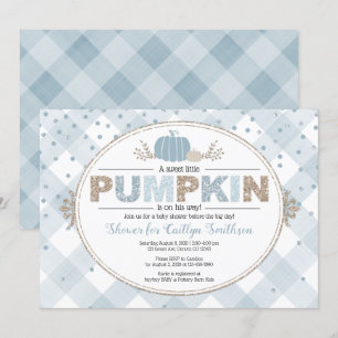 Invitación cacerola gingham confetti bebé ducha