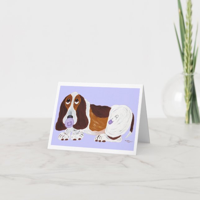 Invitación Cachorro Basset Hound (Anverso)