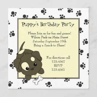 Invitación Cachorro con hueso