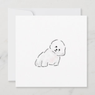 Invitación Cachorro de Bichon Frise Blanco