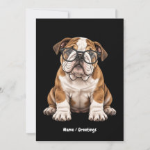 Cachorro de Bulldog Inglés con gafas Arte Diverti