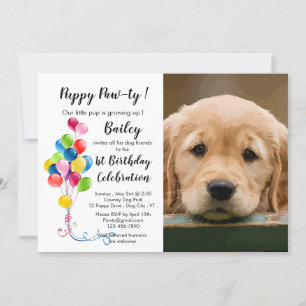 Invitación Cachorro de Cachorro Cuto - Fotomía Mascota Fiesta