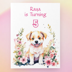 Invitación Cachorro de cachorro en la fiesta de cumpleaños de