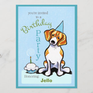 Invitación Cachorro de cumpleaños Beagle Boy Off-Leash Art™