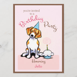 Invitación Cachorro de cumpleaños Beagle Chica Off Leash Art™