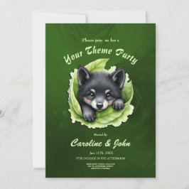 Invitación Cachorro de lobo en el verde: