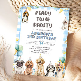 Invitación Cachorro Llamando a Todos los Animales de Pawty Cu