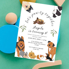 Invitación Cachorros de cachorros de cerdo para Fiesta de cum