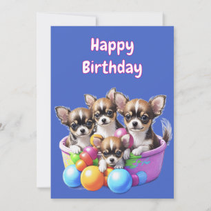 Invitación Cachorros divertidos de Chihuahua
