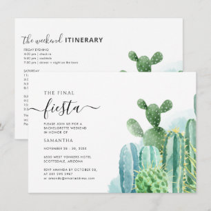 Invitación Cacti Bachelorette Fiesta de fin de semana con tin