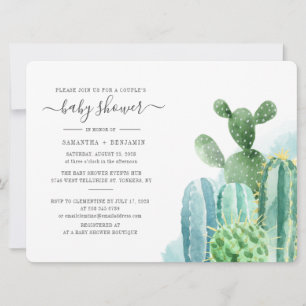 Invitación Cacti Parejas Baby Shower Succulum