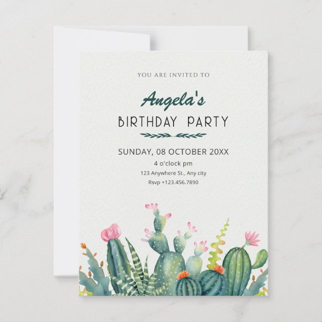 Invitación Cactus (Anverso)