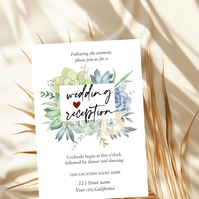 Invitación Cactus acuarela, recepción de puntos de suculentas (Subido por el creador)