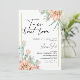 Invitación Cactus Apricot Floral Taco Bout Love Bridal Shower
