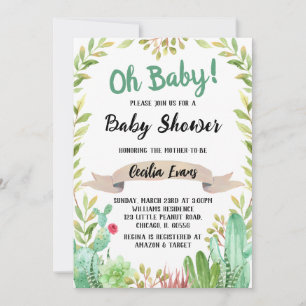 Invitación Cactus Baby Shower