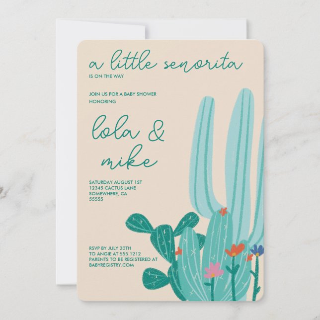 INVITACIÓN CACTUS BABY SHOWER (Anverso)