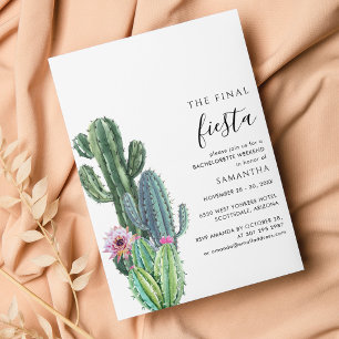 Invitación Cactus Bachelorette Weekend Fiesta Con Itinerario