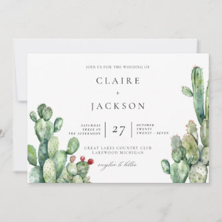 Invitación Cactus Boda moderno