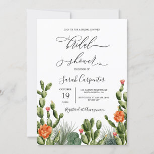 Invitación Cactus Bridal Shower