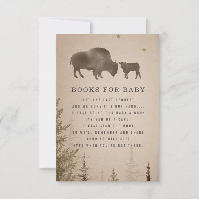 Invitación Cactus Buffalo Rustic Baby Shower Solicitud de lib (Anverso)