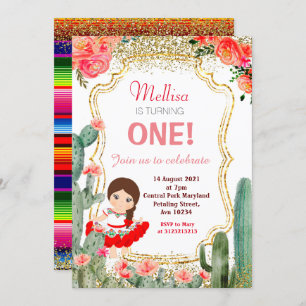 Invitación Cactus Chica Fiesta Fiesta Fiesta Fiesta Fiesta Fi