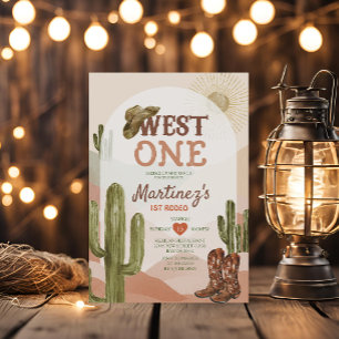 Invitación Cactus Cómo Occidente Era Un Vaquero Del Partido D