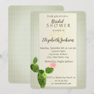 Invitación Cactus Corazón de lunares modernos Desayuno de no